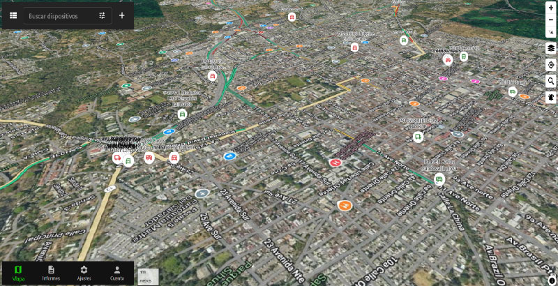Mapa con vehículos